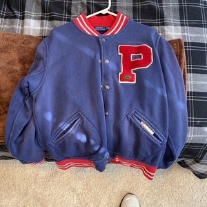 Used Mens Polo Varsity Jacket Size M